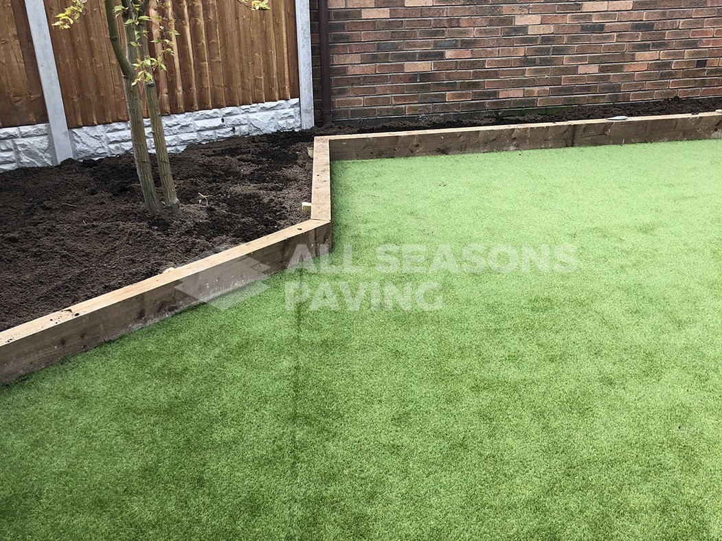 edges of artificial lawn/garden done in preston, lancashire
