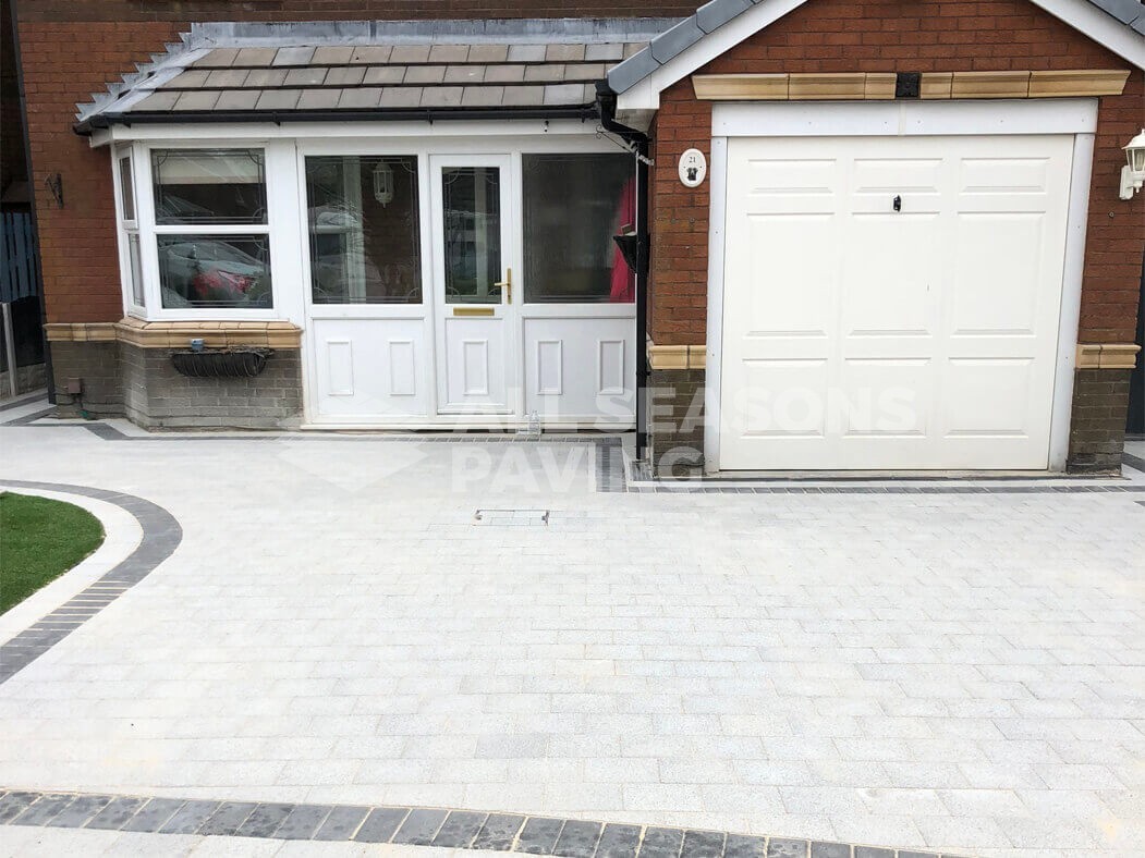 Front View of Block Paving Driveway Sienna Silver in Preston, Lancashire