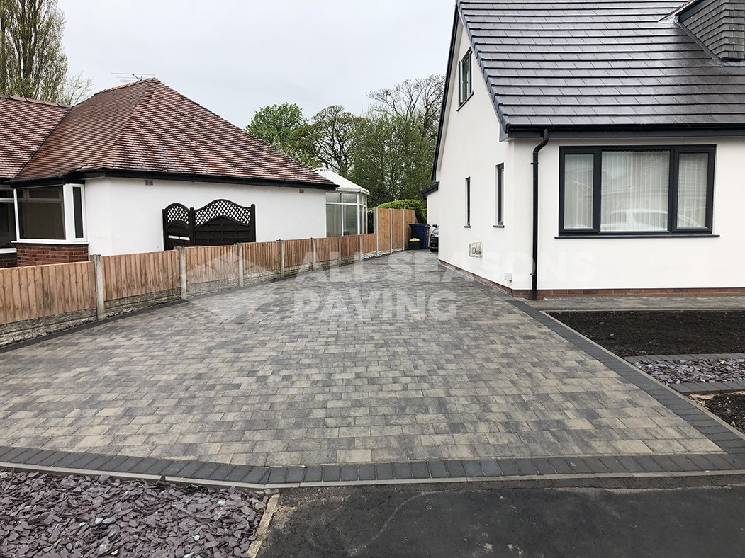 Full View of Block Paving Driveway Shannon Slate Preston, Lancashire