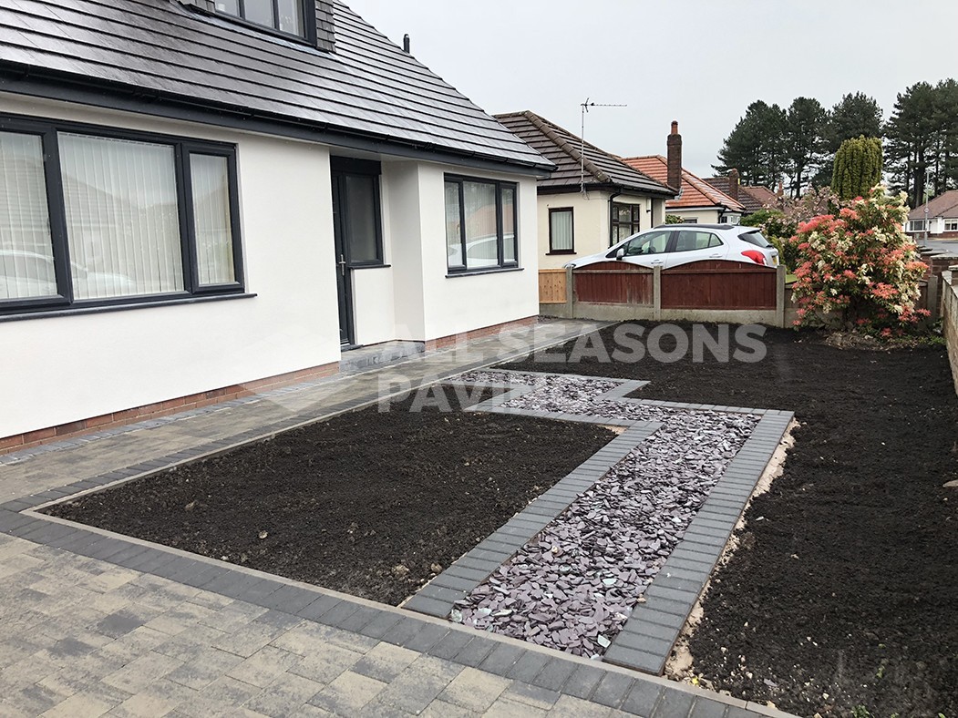 Block Paving Driveway in Slate with Front Garden in Preston, Lancashire