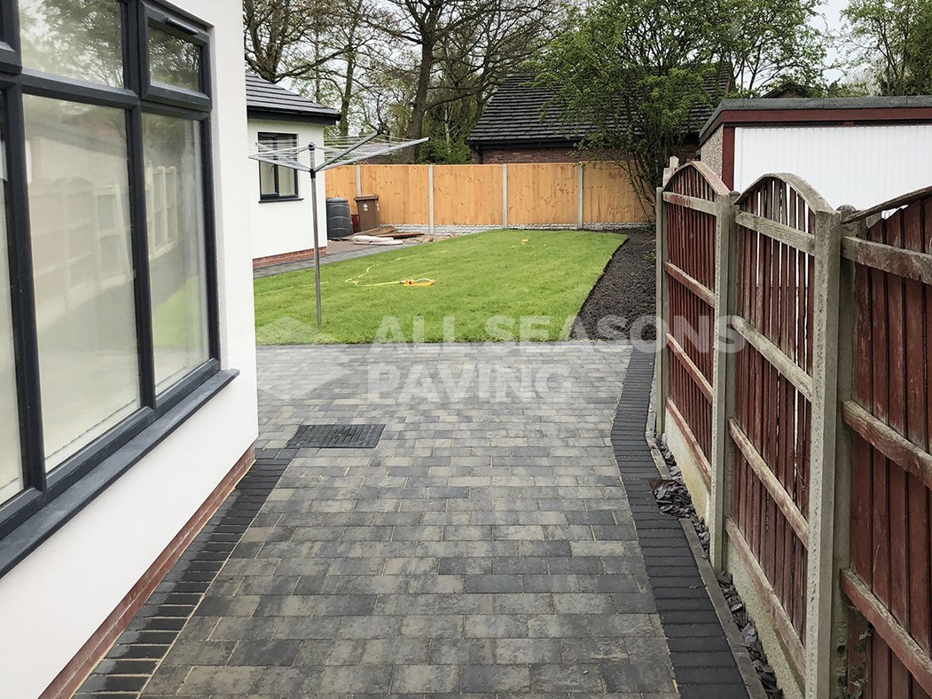 Block Paving Driveway Shannon Slate leading to back garden in Preston, Lancashire