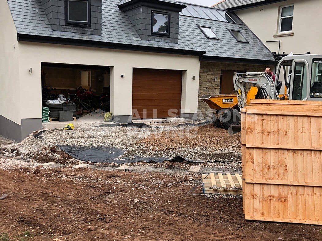 Driveway being prepped for Block Paving in Indian Sandstone, Preston, Lancashire