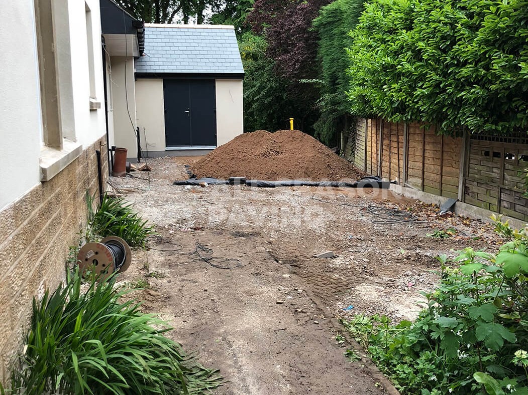 Before work of Indian Sandstone Block Paving Driveway in Preston, Lancashire