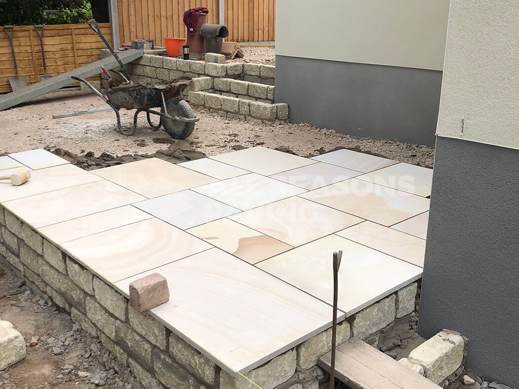 Process of Indian Sandstone Block Paving Driveway in Preston, Lancashire