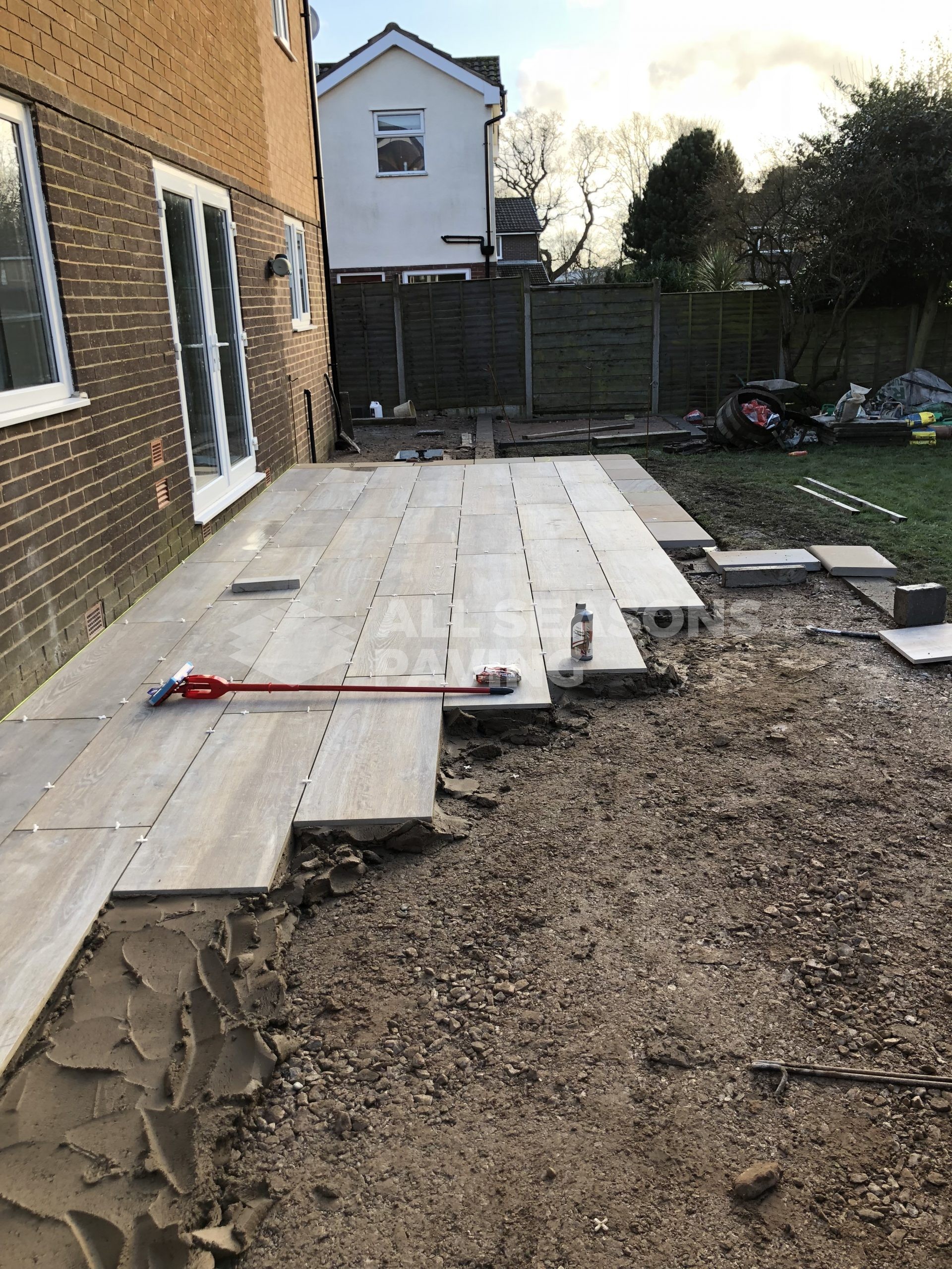 half complete porcelain patio teak wood effect in leyland, near preston
