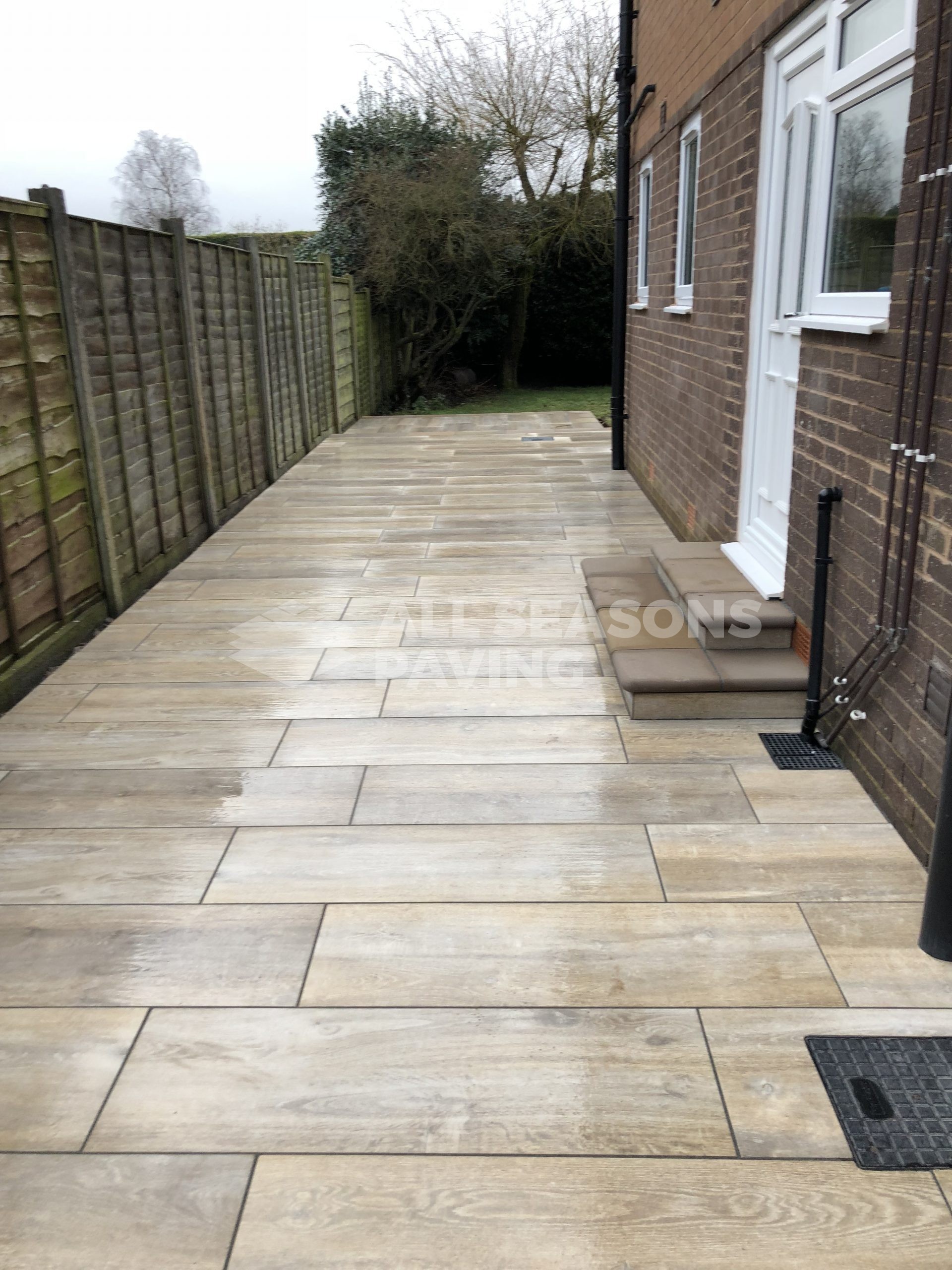 alley of porcelain patio wood effect in leyland, preston door and steps
