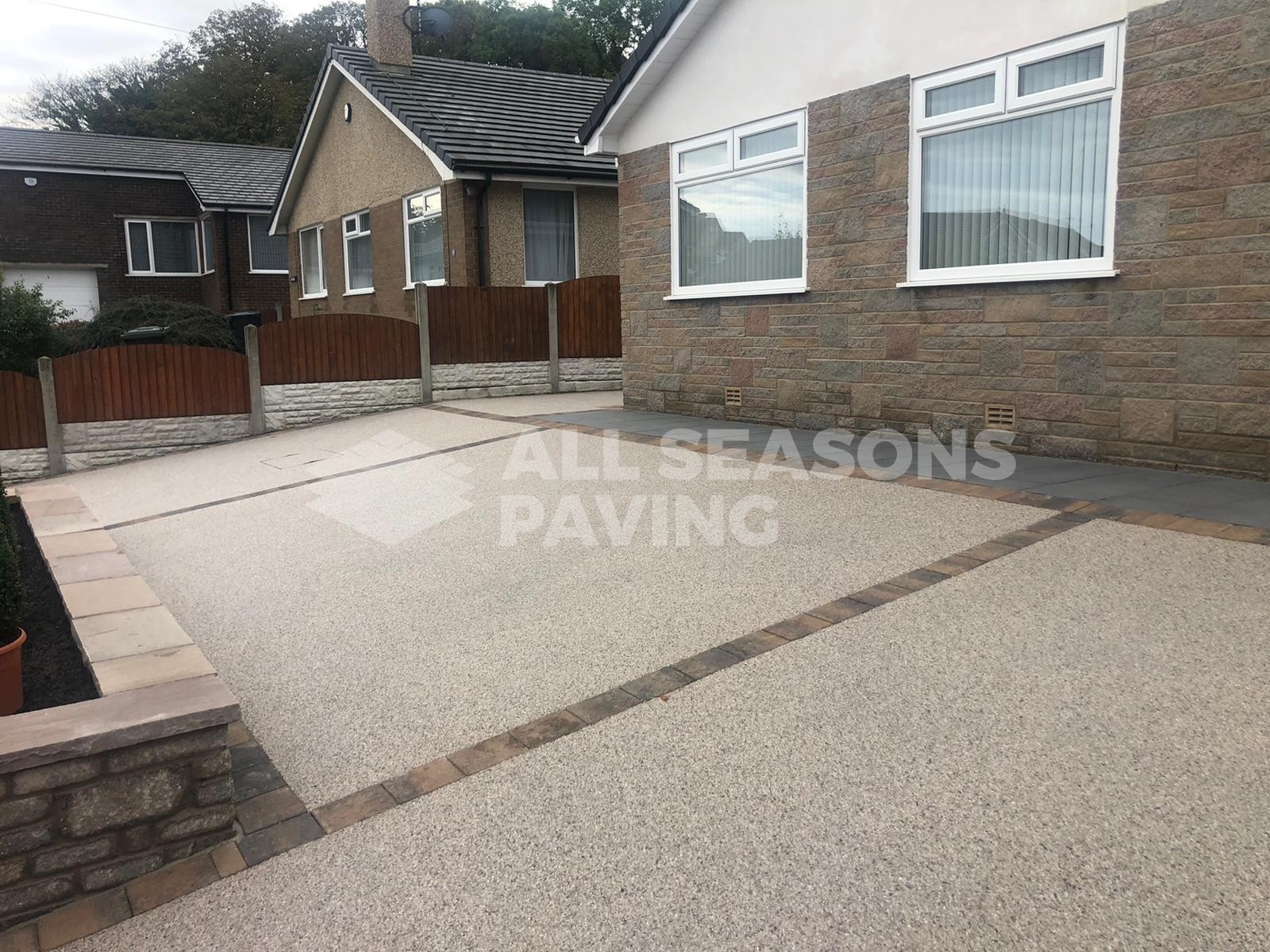 Slanted Pearl Quartz Resin Bound Driveway in Preston, Lancashire