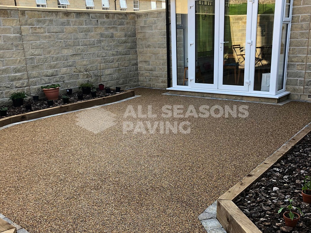 Finished resin patio area in Lancashire, near Preston.