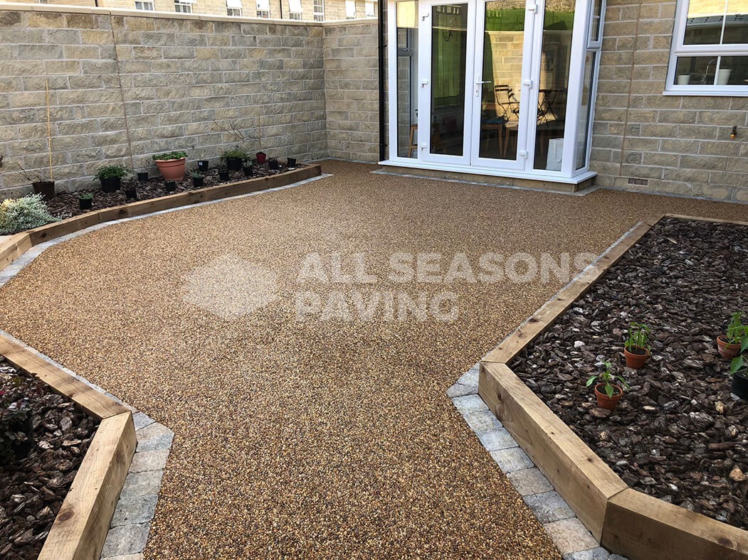 Resin patio installed in Lancashire, near Preston.