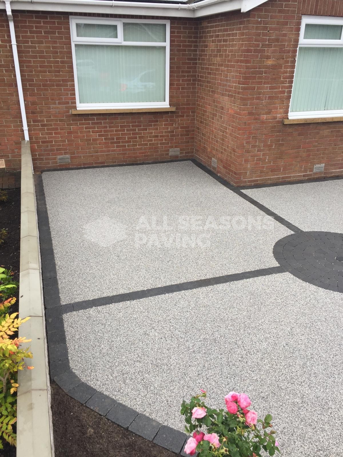 Side of Silver Quartz Resin Driveway in Preston, Lancashire