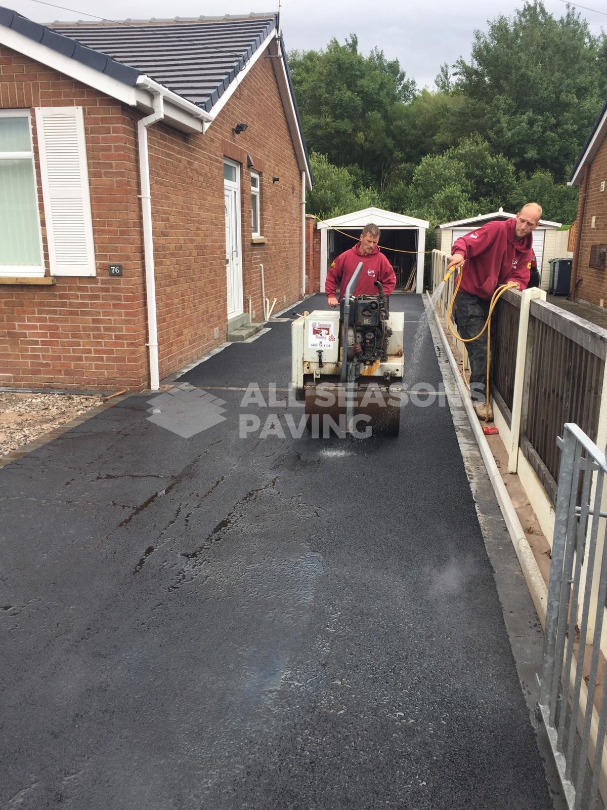 Silver Quartz Resin Driveway, tarmac being laid in Preston, Lancashire