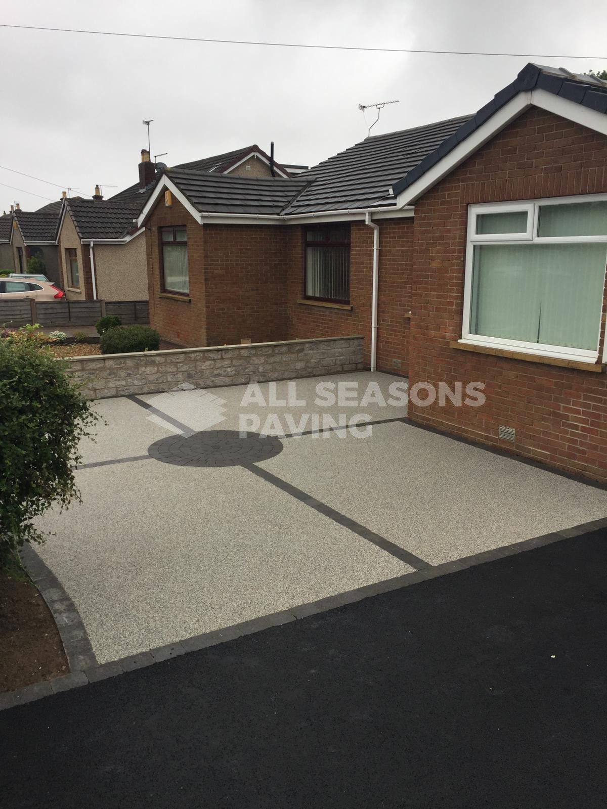 Silver quartz Resin Bound Driveway on house in Preston, Lancashire