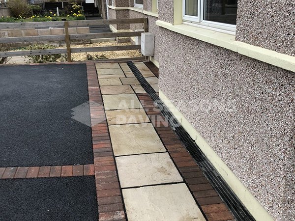 Close up of Indian Sandstone in Tarmac Driveway job done in Preston, Lancashire