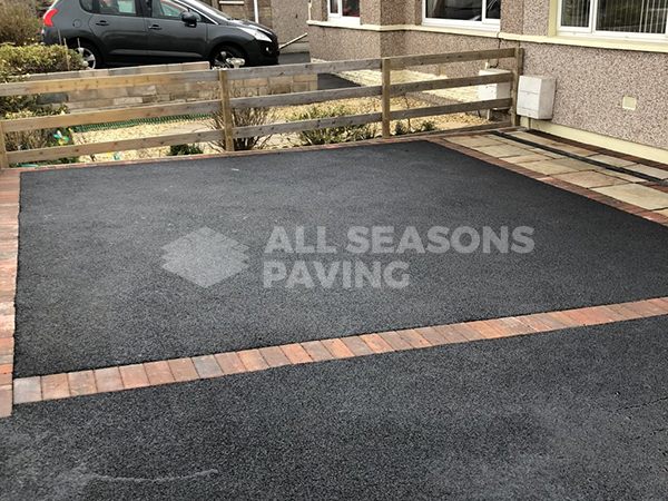 Close up of Tarmac Driveway with Indian Sandstone in Preston, Lancashire