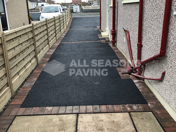 Looking out at Tarmac Driveway and Indian Sandstone in Preston, Lancashire