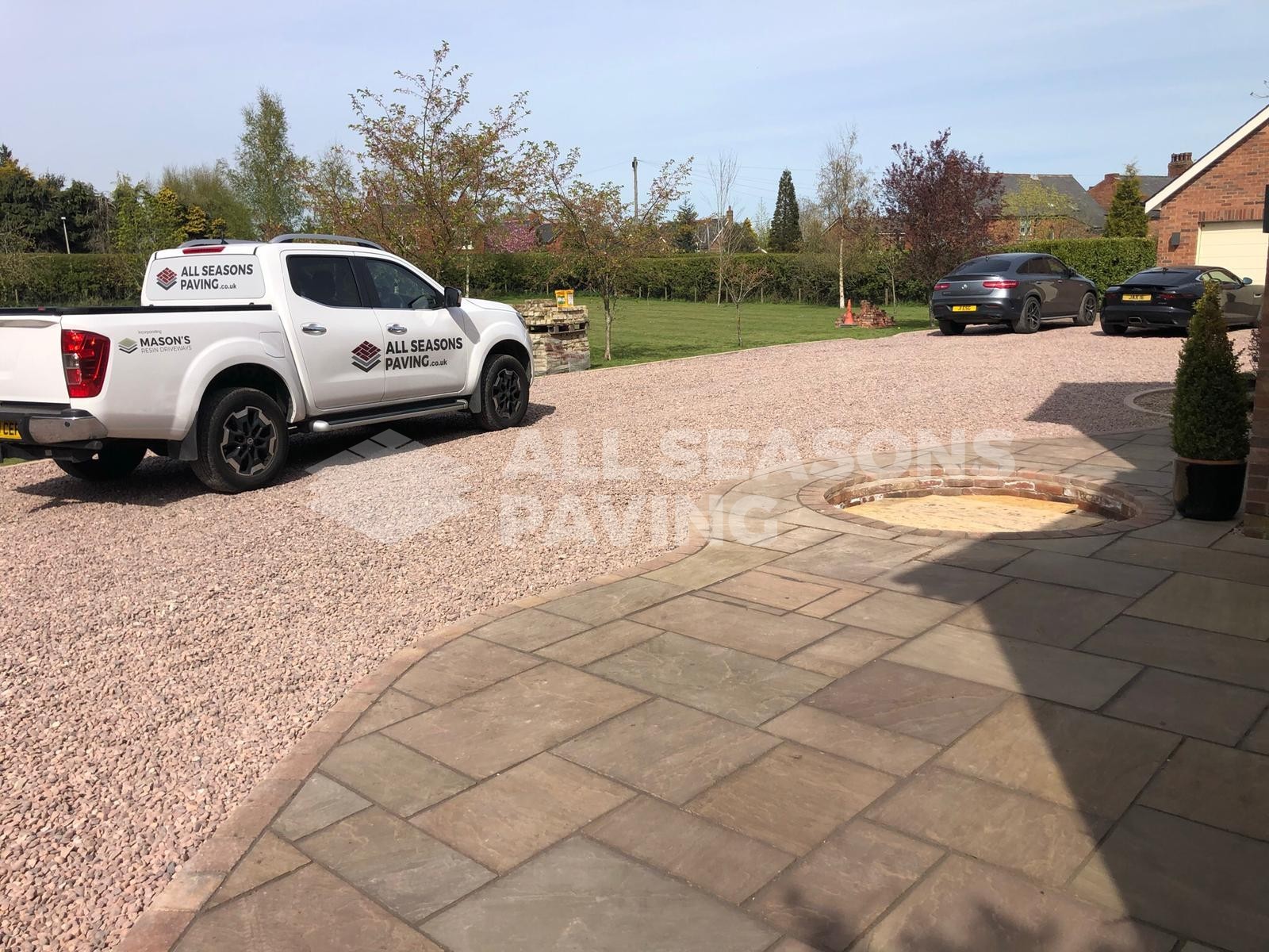 Indian Stone with Decorative Aggregate Driveway in Leyland