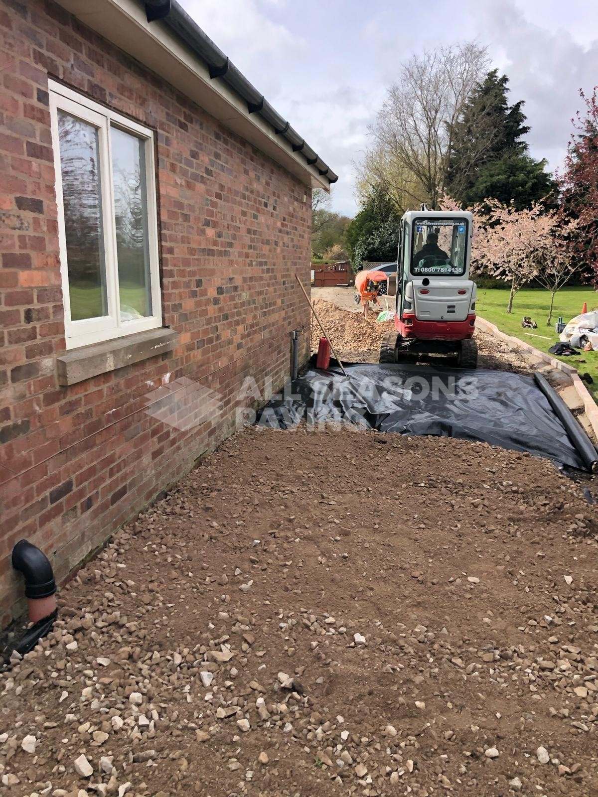 Digger preparation for new Driveway and Kerbing in Leyland
