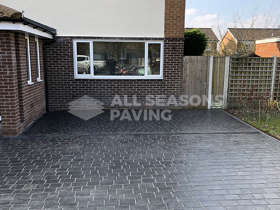 Full shot of block paving on Leyland driveway