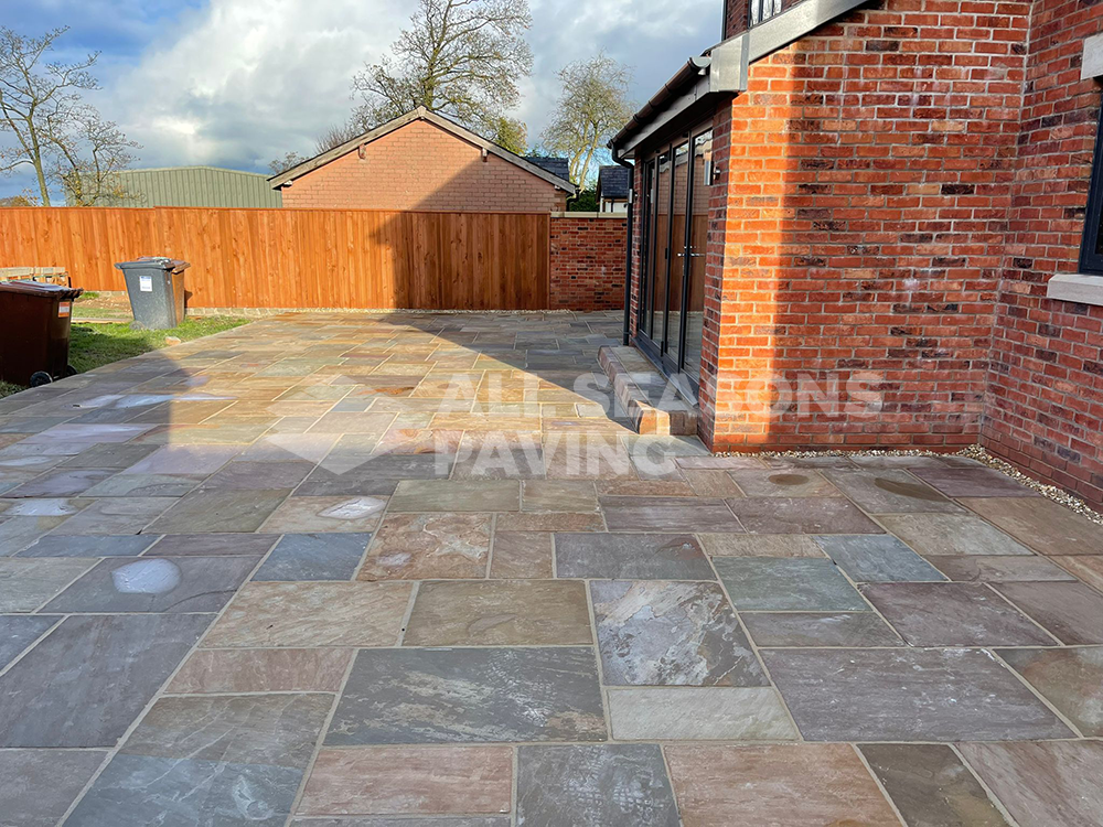Indian stone patio installation in Woodplumpton Preston