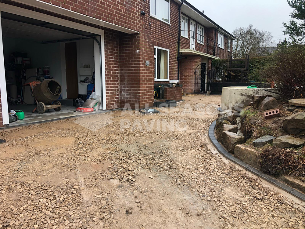 another angle of process of resin bound driveway rose