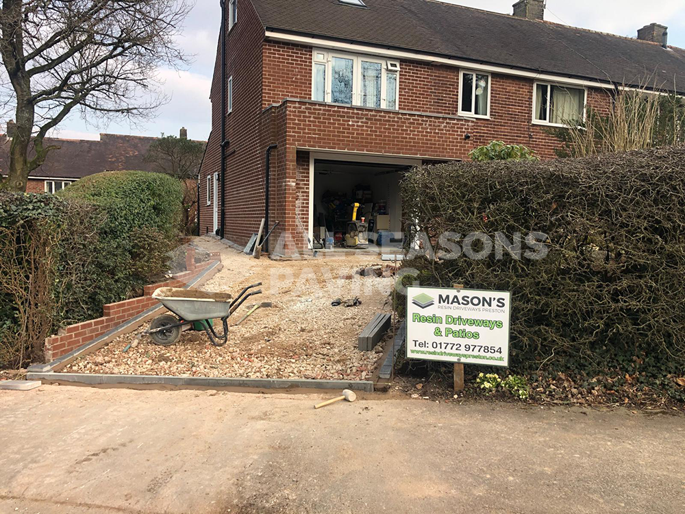 before completion of rose resin bound driveway