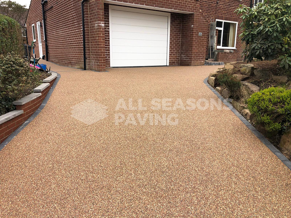 rose resin bound driveway completed in Lancashire