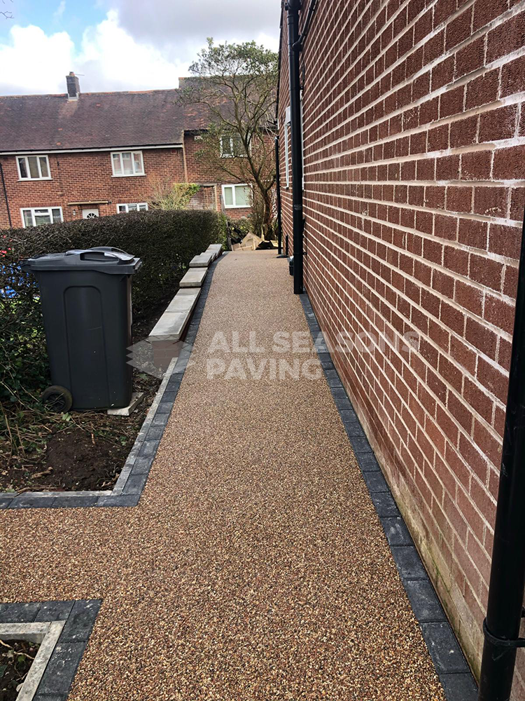 rose resin pathway on house