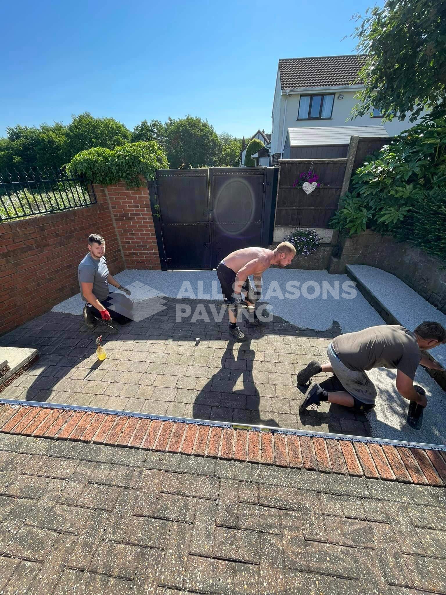 resin patio design custom stencil silver