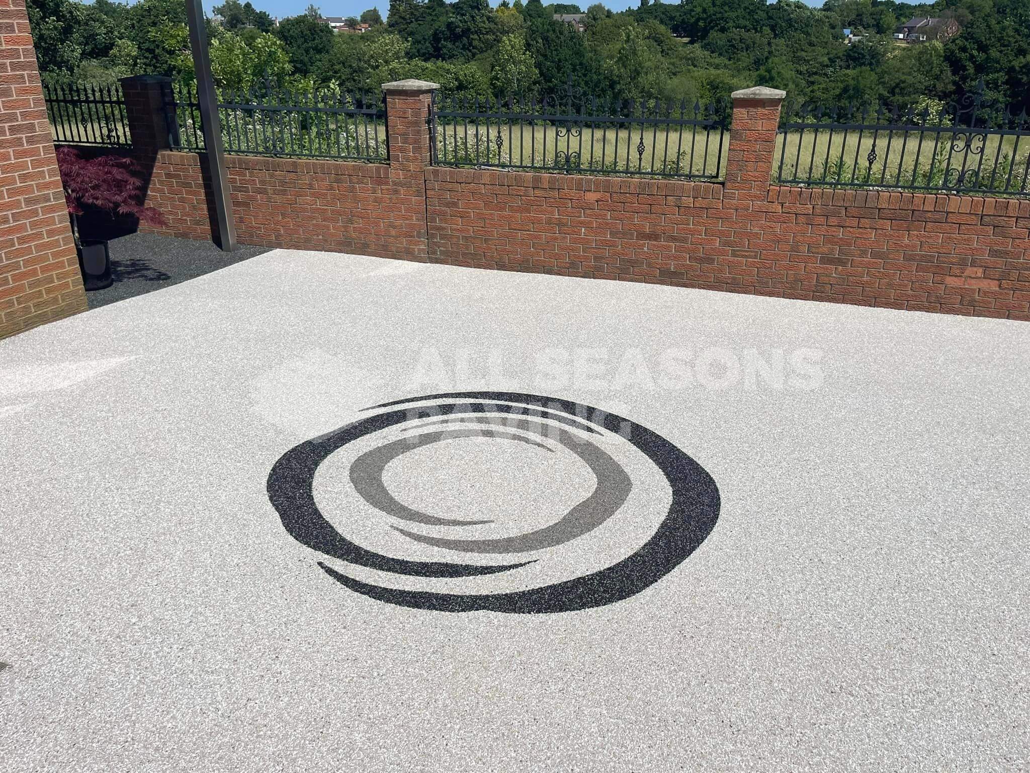 resin patio design custom stencil