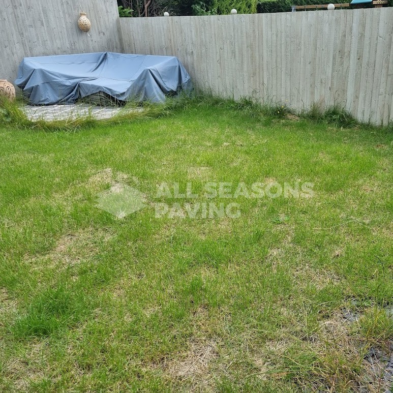 Driveway and Garden Transformation, Indian Sandstone & Artificial Grass